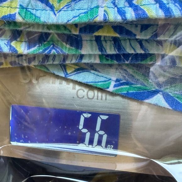 Vineyard Vines Shorts Womens Small Blue Pattern Linen Drawstring Bright Tropical - Picture 12 of 12